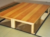 Wood pedestal table on tatami